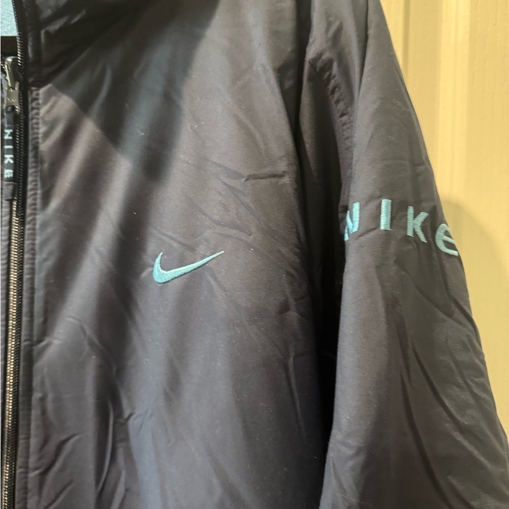 NIKE Men's Navy Windbreaker Fleece 2 In 1 Reversible Jacket Mens size XXL - Picture 2 of 9